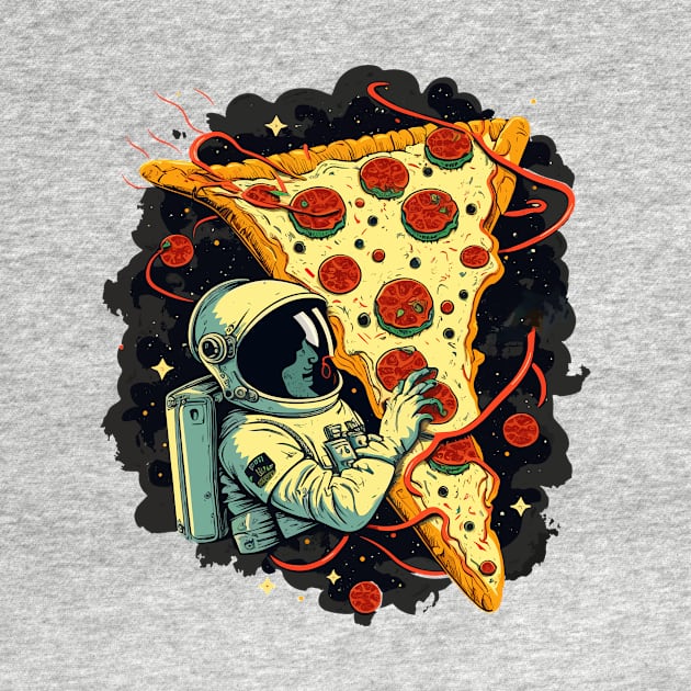 Astronaut with Pizza in Space by K3rst